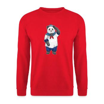 Chapeau de marin panda - Sweat-shirt Unisexe - rouge - Devant - Alina (178cm) & Michal (187cm)