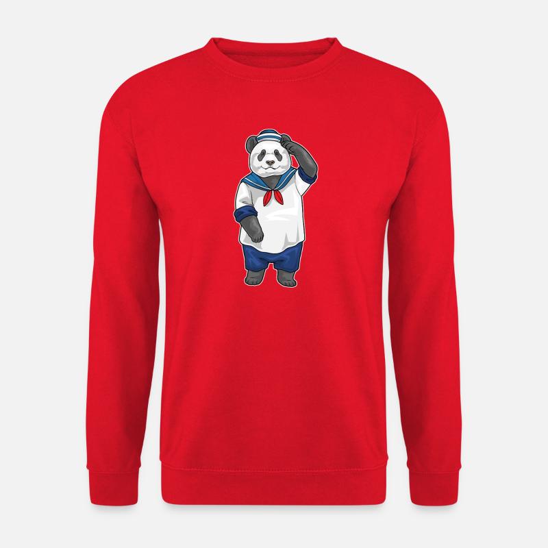 Panda Seemann Seemannsmütze - Unisex Pullover - Rot