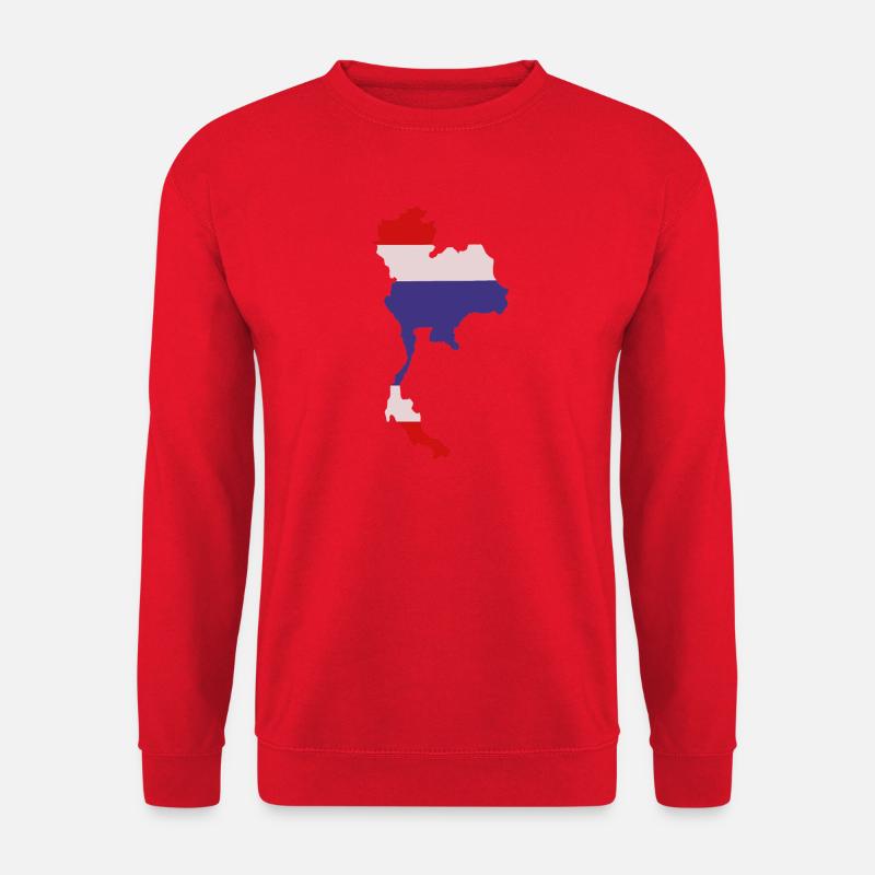 Thailand map with flag - Unisex Sweatshirt - red