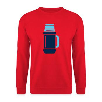 Isolierflasche Wander Logo - Unisex Pullover - Rot - Vorne - Alina (178cm) & Michal (187cm)