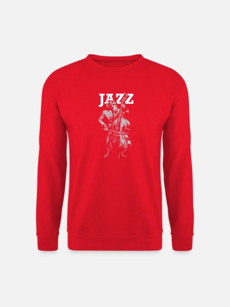 Jazz Monkey spielt Kontrabass - Unisex Pullover - Rot
