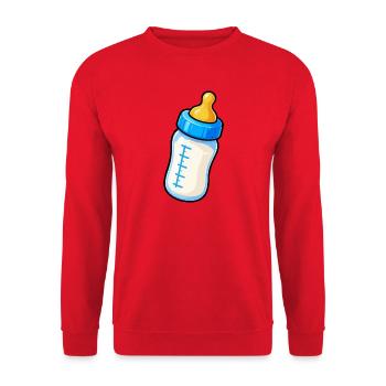 Bunte Babyflasche Illustration - Unisex Pullover - Rot - Vorne - Alina (178cm) & Michal (187cm)