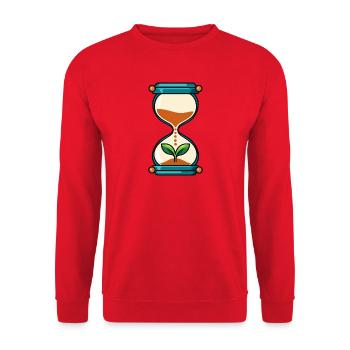 Sanduhrwachstum: Sämlingswachstum - Unisex Pullover - Rot - Vorne - Alina (178cm) & Michal (187cm)