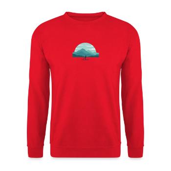 Paddleboard Dawn Over Peaks - Unisex Pullover - Rot - Vorne - Alina (178cm) & Michal (187cm)