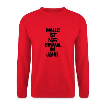 Malle ist nur einmal - Unisex Pullover - Rot - Vorne - Alina (178cm) & Michal (187cm)