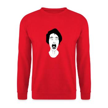 Screaming woman - Unisex Sweatshirt - red - Front - Alina (178cm) & Michal (187cm)