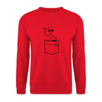 Sac Alien vagues friendly - Sweat-shirt Unisexe - rouge - Devant - Alina (178cm) & Michal (187cm)
