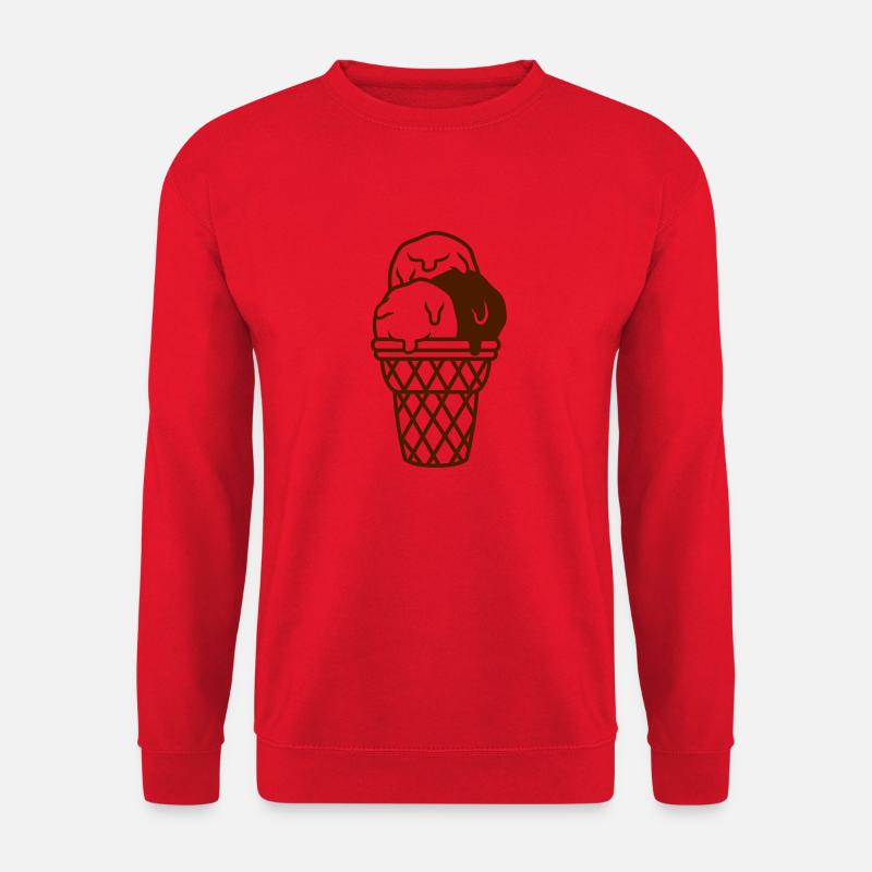 Waffel 3 leckere Eiskugeln - Unisex Pullover - Rot