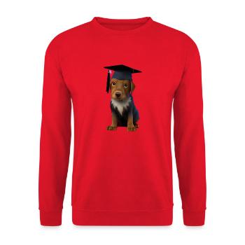 Bachelor Labrador Hunde Schulabschluss Studium - Unisex Pullover - Rot - Vorne - Alina (178cm) & Michal (187cm)