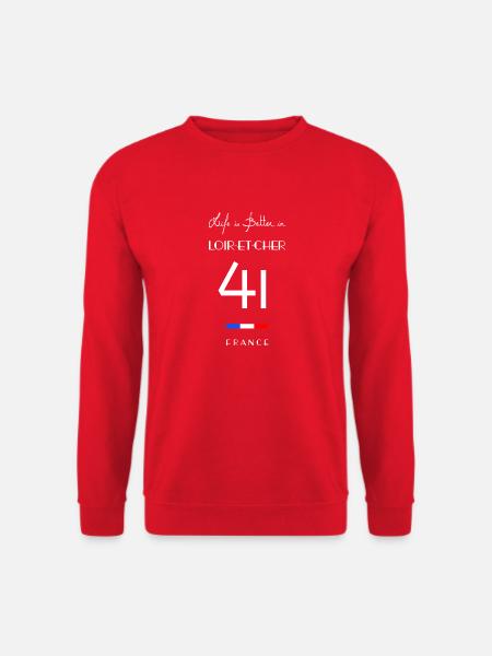 Life in LOIR-ET-CHER 41 Le Cœur Val de Loire - Sweat-shirt Unisexe - rouge