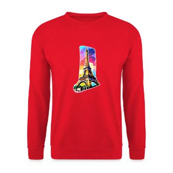 Eiffel tower #6 - Unisex Sweatshirt - red - Front - Alina (178cm) & Michal (187cm)