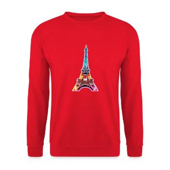 Eiffel tower #12 - Sweat-shirt Unisexe - rouge - Devant - Alina (178cm) & Michal (187cm)