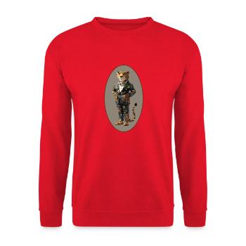 Leopard - Unisex Pullover - Rot - Vorne - Alina (178cm) & Michal (187cm)