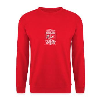 Fussball Saison - Fernseher anschreien - Unisex Pullover - Rot - Vorne - Alina (178cm) & Michal (187cm)