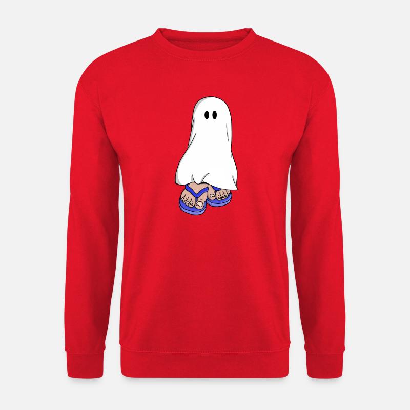 Geist in blauen Sandalen - Unisex Pullover - Rot