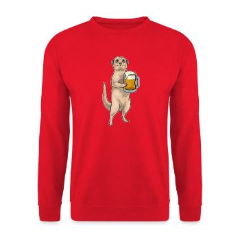 Bière de suricate - Sweat-shirt Unisexe - rouge - Devant - Alina (178cm) & Michal (187cm)