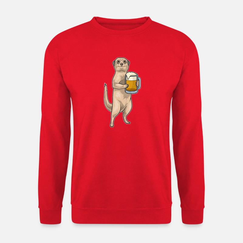 Erdmännchen Bier - Unisex Pullover - Rot
