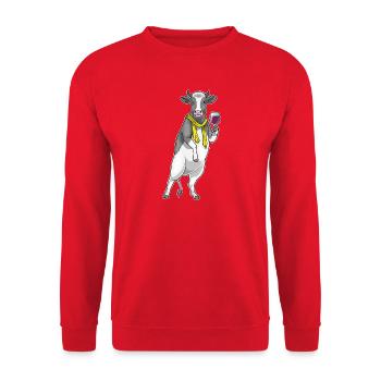 Vin rouge de vache - Sweat-shirt Unisexe - rouge - Devant - Alina (178cm) & Michal (187cm)