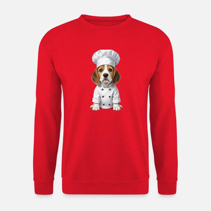 Funny Beagle Chef Cartoon Chef - Unisex Sweatshirt - red