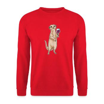 Meerkat Red Wine - Unisex Sweatshirt - red - Front - Alina (178cm) & Michal (187cm)