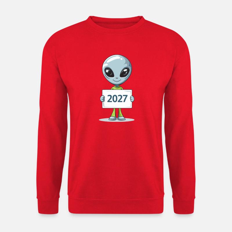 kleines blaues Alien - Unisex Pullover - Rot