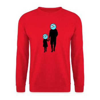 Familie Silhouette Liebe Kinder Eltern Mama Papa - Unisex Pullover - Rot - Vorne - Alina (178cm) & Michal (187cm)