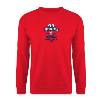 99 Problems but a Motor Ain’t One - Unisex Sweatshirt - red - Front - Alina (178cm) & Michal (187cm)