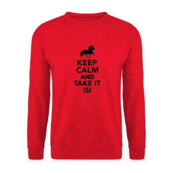 Keep calm and take it Isi - Unisex Sweatshirt - red - Front - Alina (178cm) & Michal (187cm)