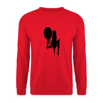 mikrofon design - Unisex Pullover - Rot - Vorne - Alina (178cm) & Michal (187cm)