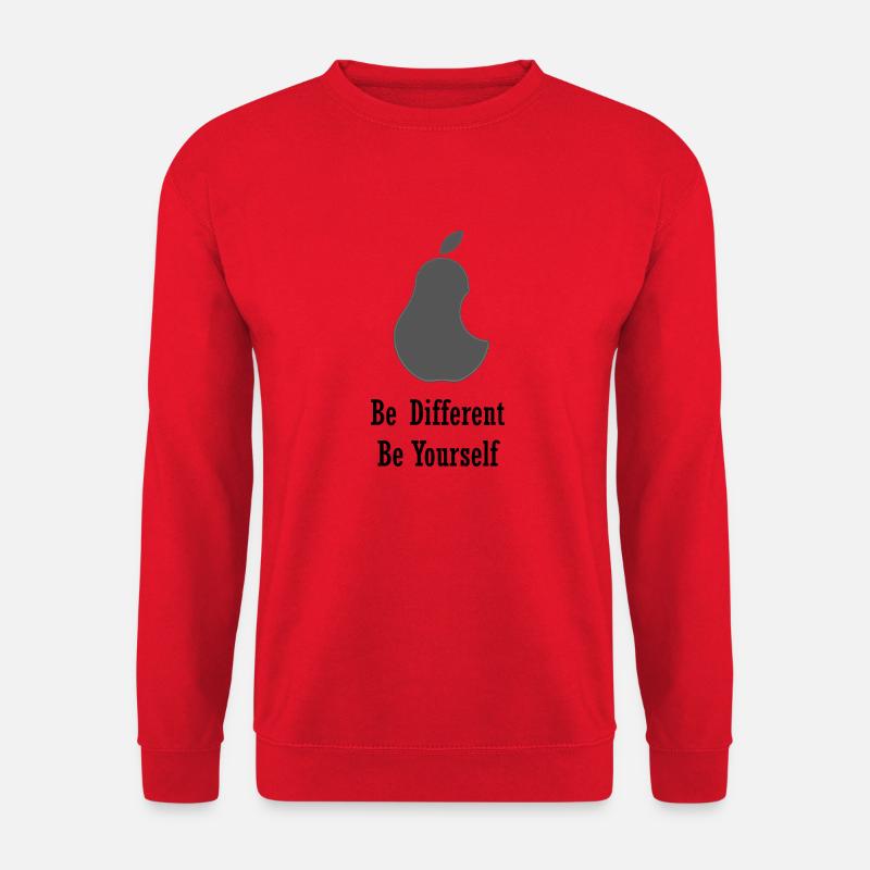 Be Different - Be Yourself, angebissene Birne - Unisex Pullover - Rot