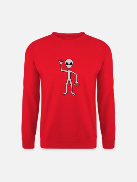 Science Fiction Alien winkt - Unisex Pullover - Rot