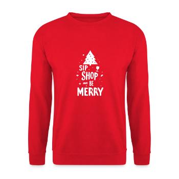 Sip Shop and Be Merry - Unisex Sweatshirt - red - Front - Alina (178cm) & Michal (187cm)