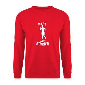 Papa Läufer - Unisex Pullover - Rot - Vorne - Alina (178cm) & Michal (187cm)