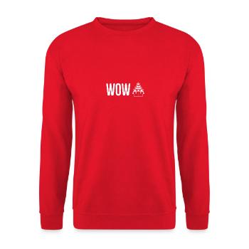 WoW white logo - Unisex Sweatshirt - red - Front - Alina (178cm) & Michal (187cm)