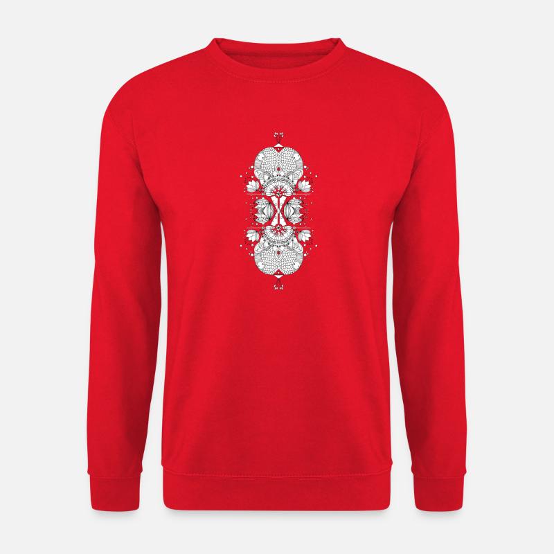 Mandala de nénuphar - Sweat-shirt Unisexe - rouge