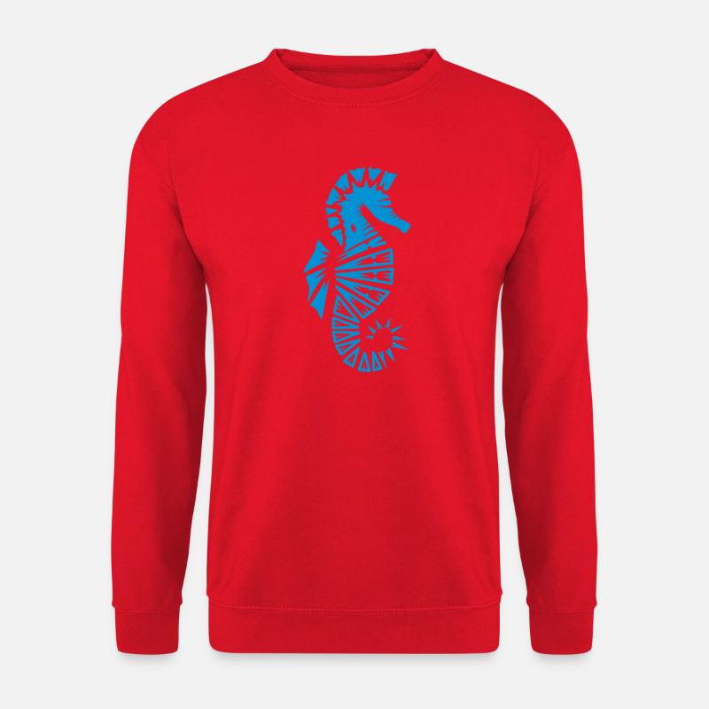 Seepferdchen stilisiert - Unisex Pullover - Rot