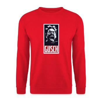 GUSCH Face - Unisex Pullover - Rot - Vorne - Alina (178cm) & Michal (187cm)