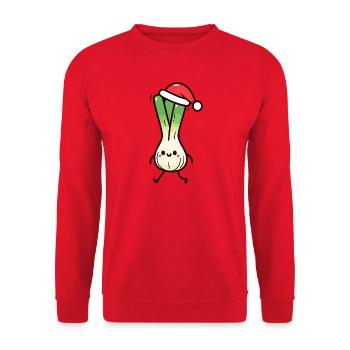 St. Nicholas Christmas Linen - Unisex Sweatshirt - red - Front - Alina (178cm) & Michal (187cm)
