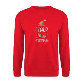 I love Christmas - Unisex Sweatshirt - red - Front - Alina (178cm) & Michal (187cm)