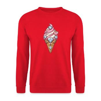 Glace Pailletée au diamant - Sweat-shirt Unisexe - rouge - Devant - Alina (178cm) & Michal (187cm)