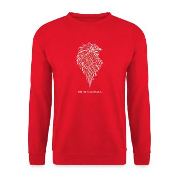 Der Wolfskrieger – Until Valhalla - Unisex Pullover - Rot - Vorne - Alina (178cm) & Michal (187cm)