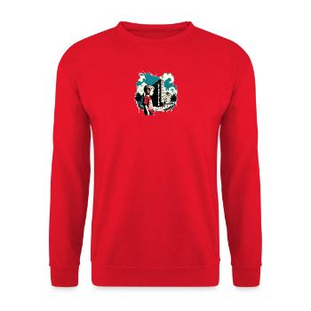 Stadtkind 1 - Unisex Pullover - Rot - Vorne - Alina (178cm) & Michal (187cm)