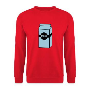 Milch - Milk - Unisex Pullover - Rot - Vorne - Alina (178cm) & Michal (187cm)