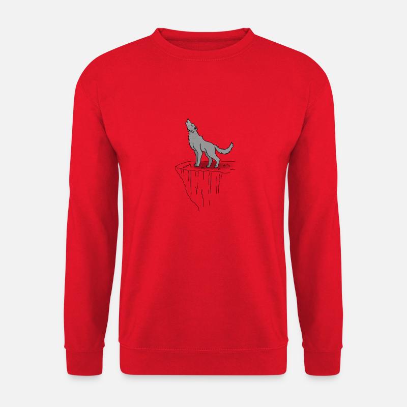 Einsamer Wolf - Unisex Pullover - Rot