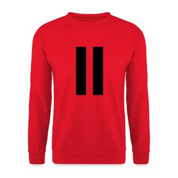 Pause Symbol Retro Remote Control and Radio - Unisex Sweatshirt - red - Front - Alina (178cm) & Michal (187cm)