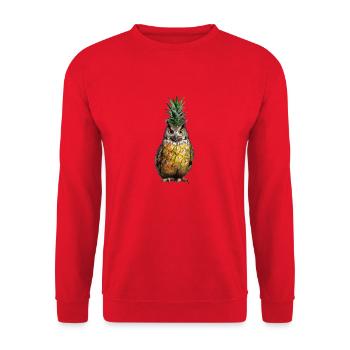 Owl Pineapple - Unisex Sweatshirt - red - Front - Alina (178cm) & Michal (187cm)