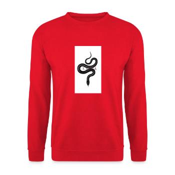 ÚМ฿ŔÁ – Die Dunkle Schlange Kollektion" - Unisex Pullover - Rot - Vorne - Alina (178cm) & Michal (187cm)