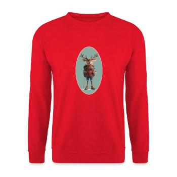 Steinbock - Unisex Pullover - Rot - Vorne - Alina (178cm) & Michal (187cm)