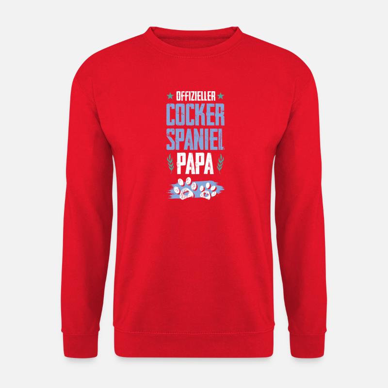 cocker spaniel hunde papa - Unisex Pullover - Rot