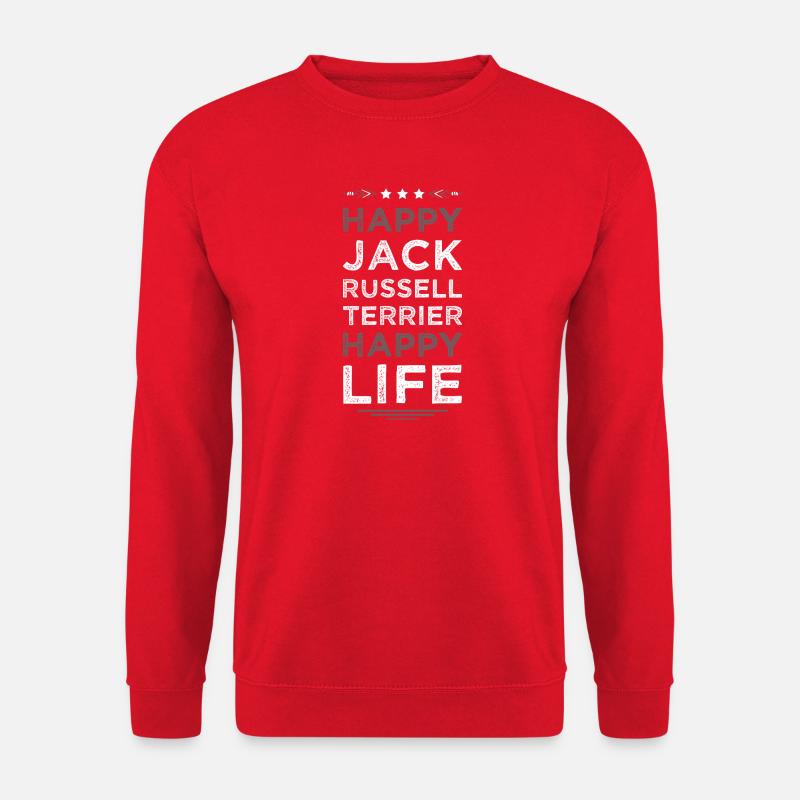 Jack Russell Happy Life  - Unisex Pullover - Rot